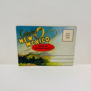 Genuine Vintage 1952 Accordion Envelope Mini New Mexico Postcard